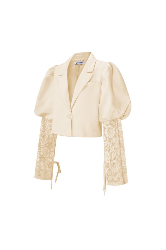 Gimme Short Blazer Lace Beige