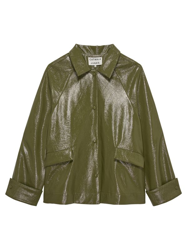 Catwalk Junkie Vegan Leather Jacket Green