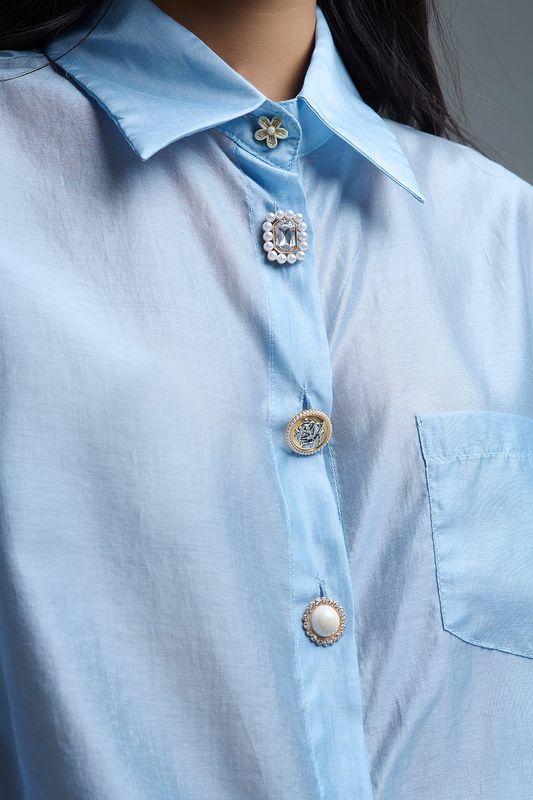Q2 Silky Blouse Light Blue