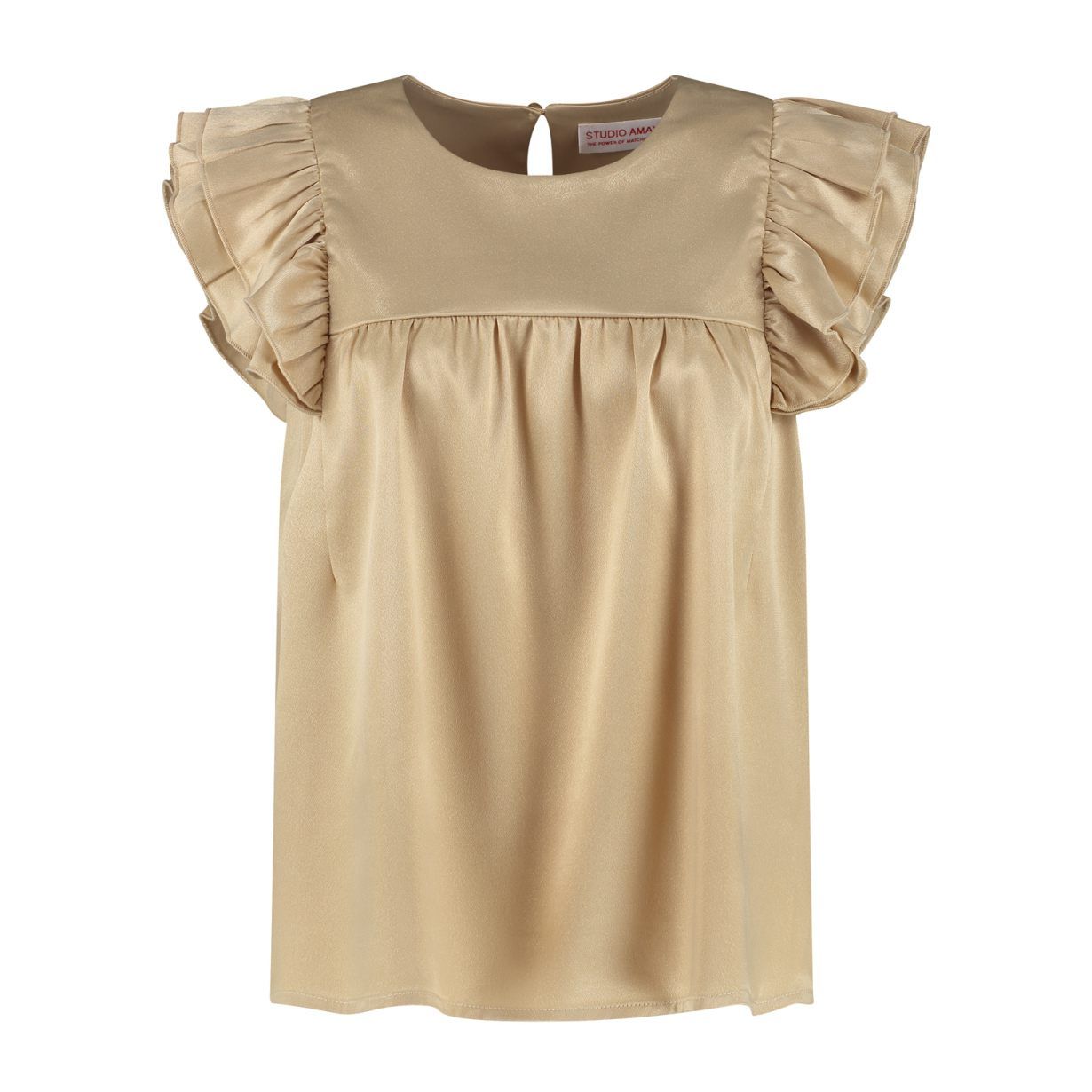Studio Amaya Satin Top Beige