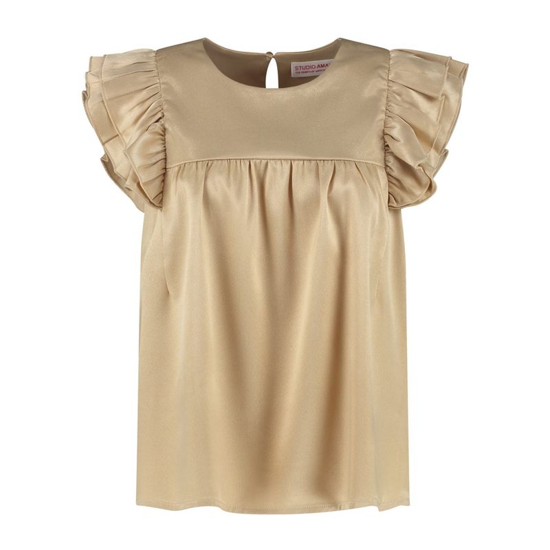 Studio Amaya Satin Top Beige