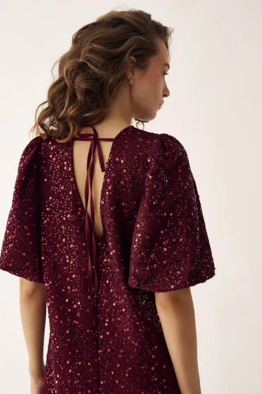Noella Pastis Dress Burgundy