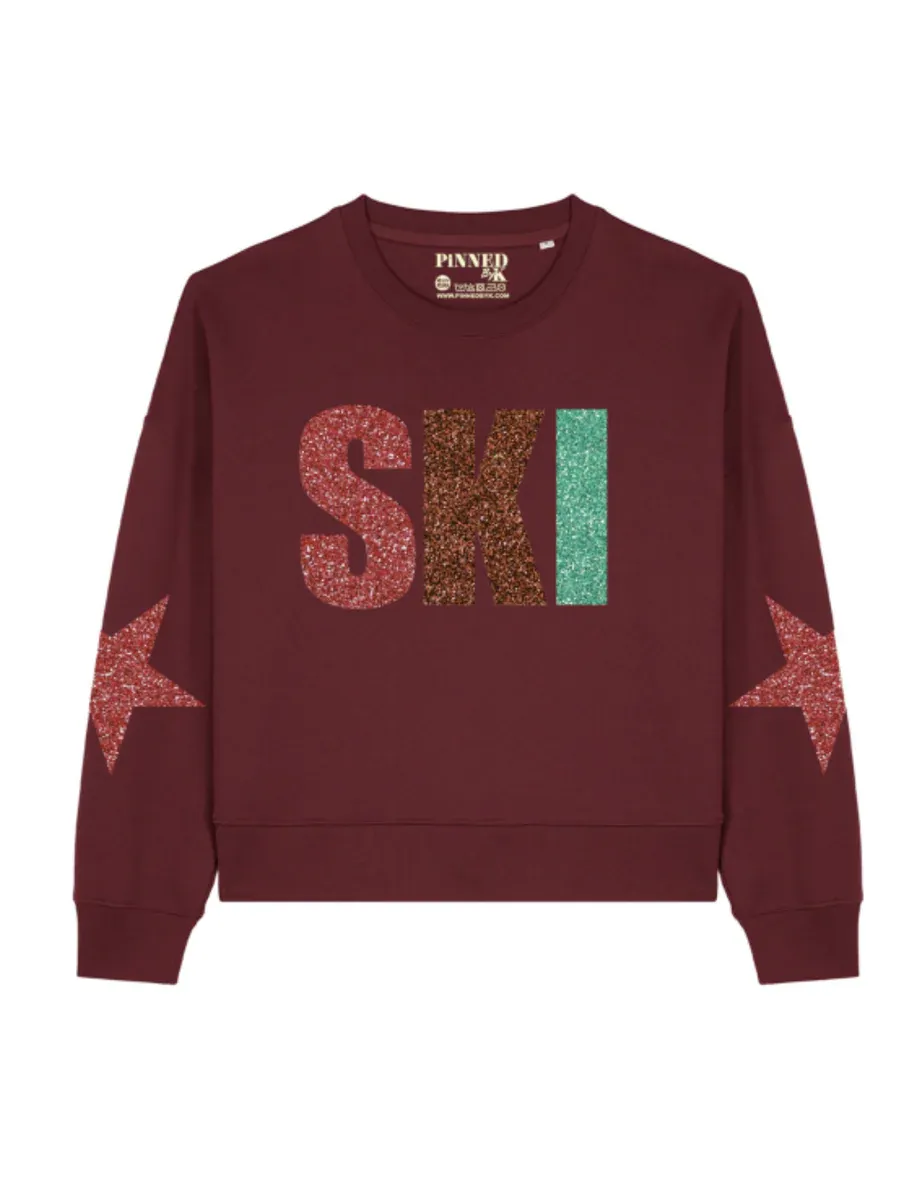 Pinned Ski Sweater Burgundy