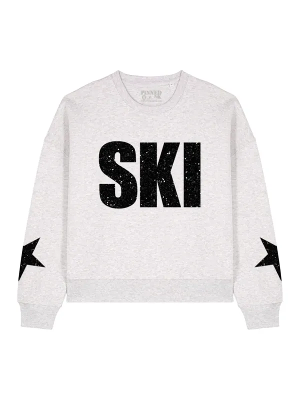 Pinned Ski Black Sweater Grey