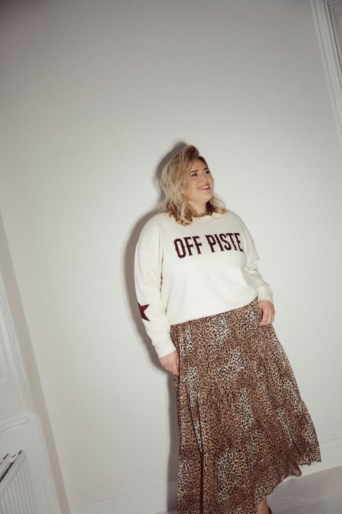 Pinned Off Piste Burgundy Sweater Off White