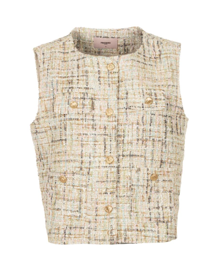 Freebird Geertje Boucle Gilet Ecru