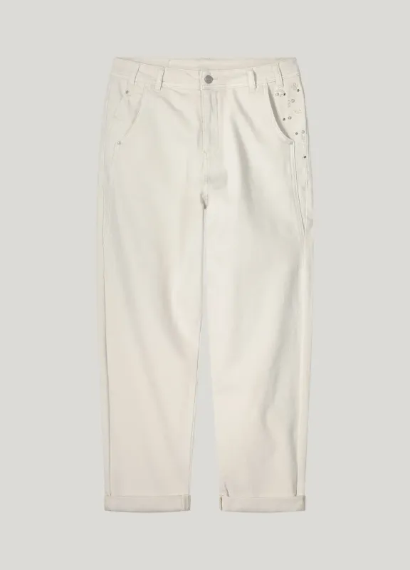 Summum Barrel Fit Pants Ivory