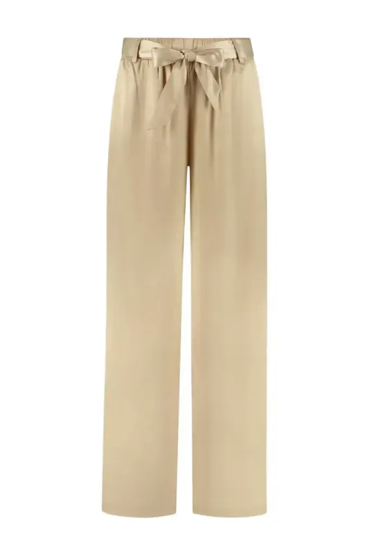 Studio Amaya Carmen Satin Pants Beige