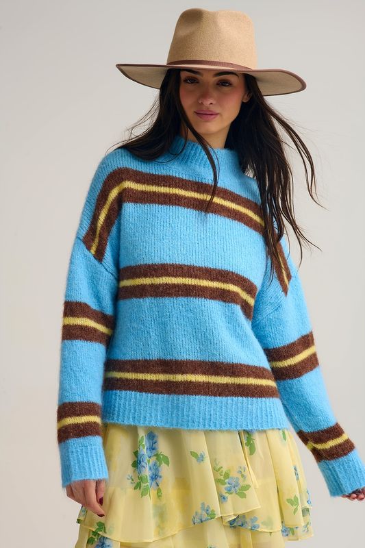 Q2 Striped Jumper Blue