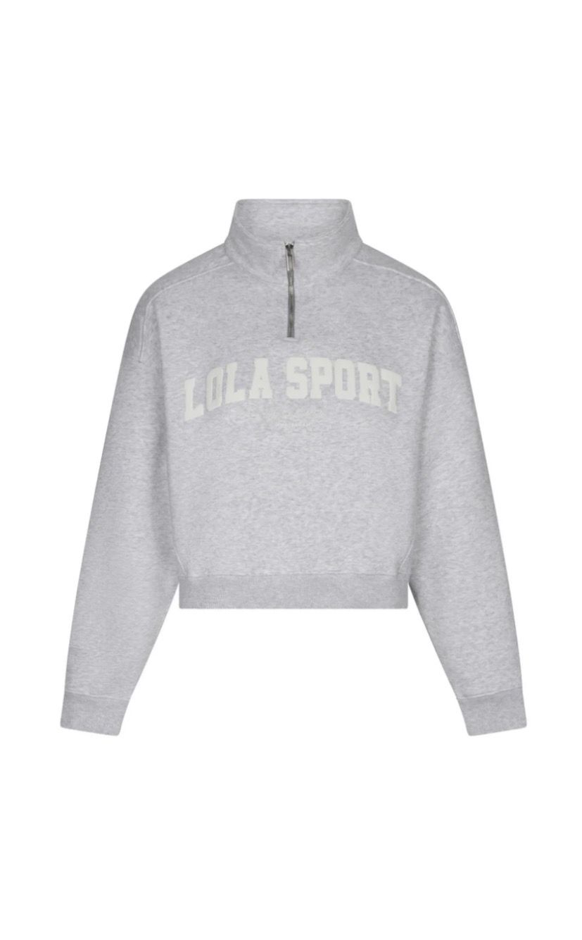 The Lola Club Jayla Zip Sweater Grey