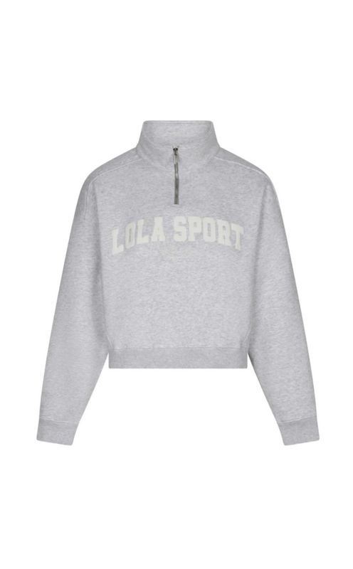 The Lola Club Jayla Zip Sweater Grey