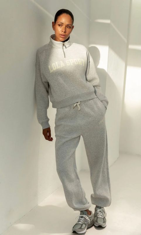 The Lola Club Jayla Zip Sweater Grey