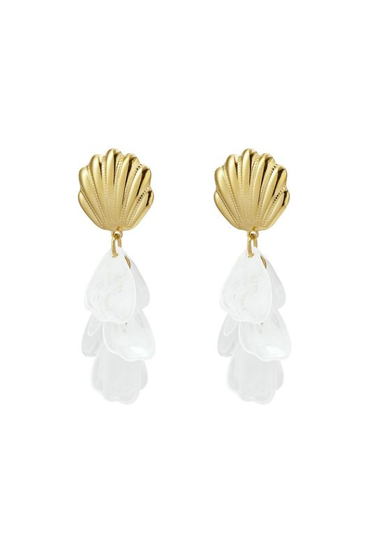 Shell Earrings White