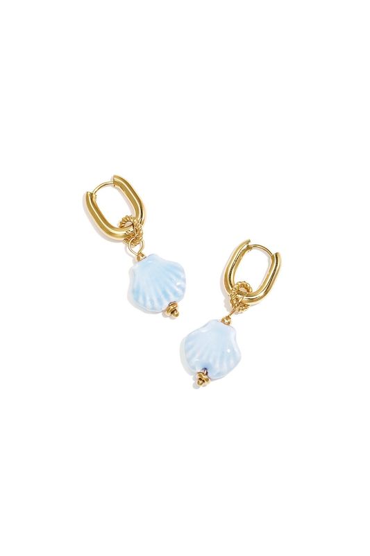 Club Spice Squoval Earrings Shell Blue