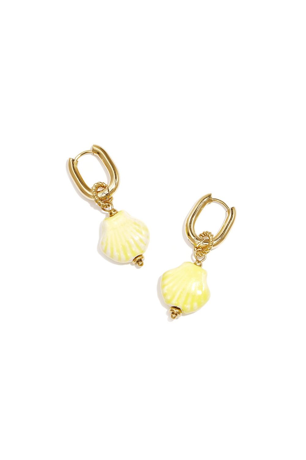 Club Spice Squoval Earrings Shell Yellow