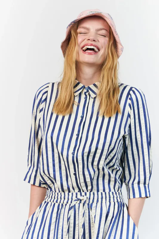 Lollys Laundry Striped Bono Shirt Blue