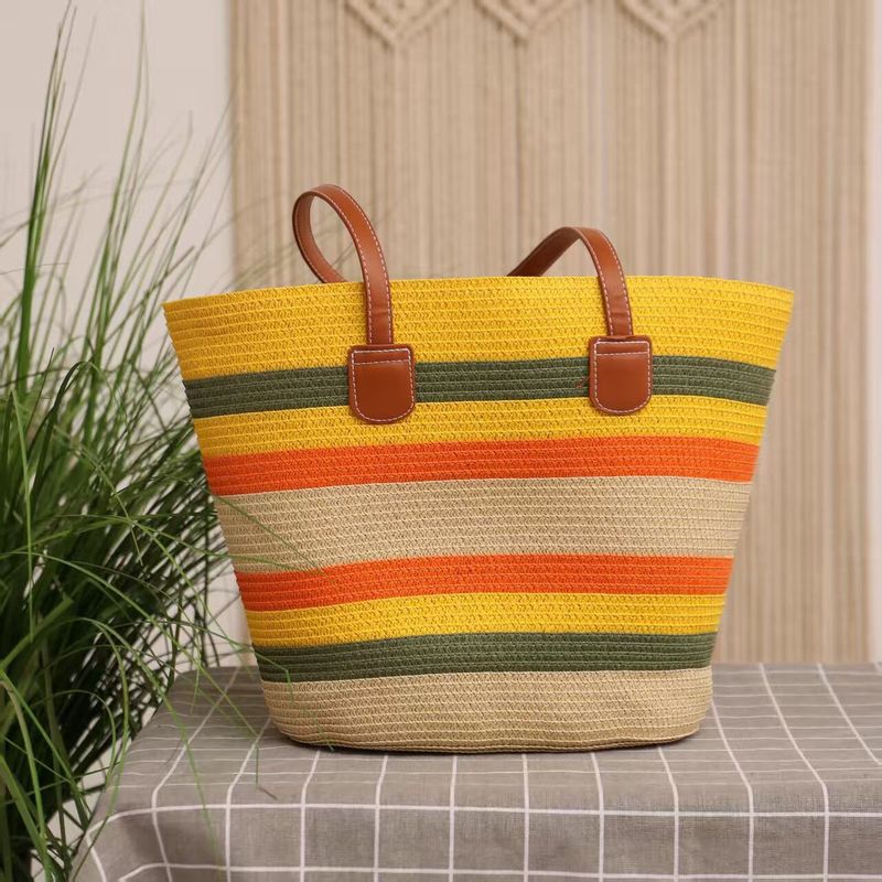 Beachbag Raffia Yellow