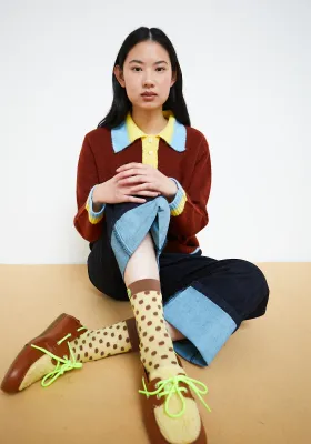 Dr Bloom Polka Socks Yellow