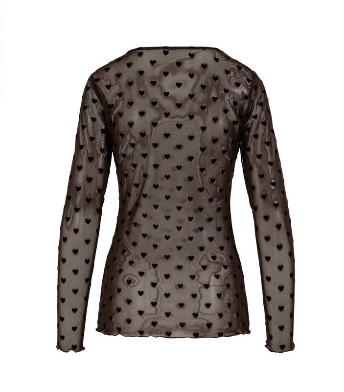 Coster Mesh Top Hearts Black