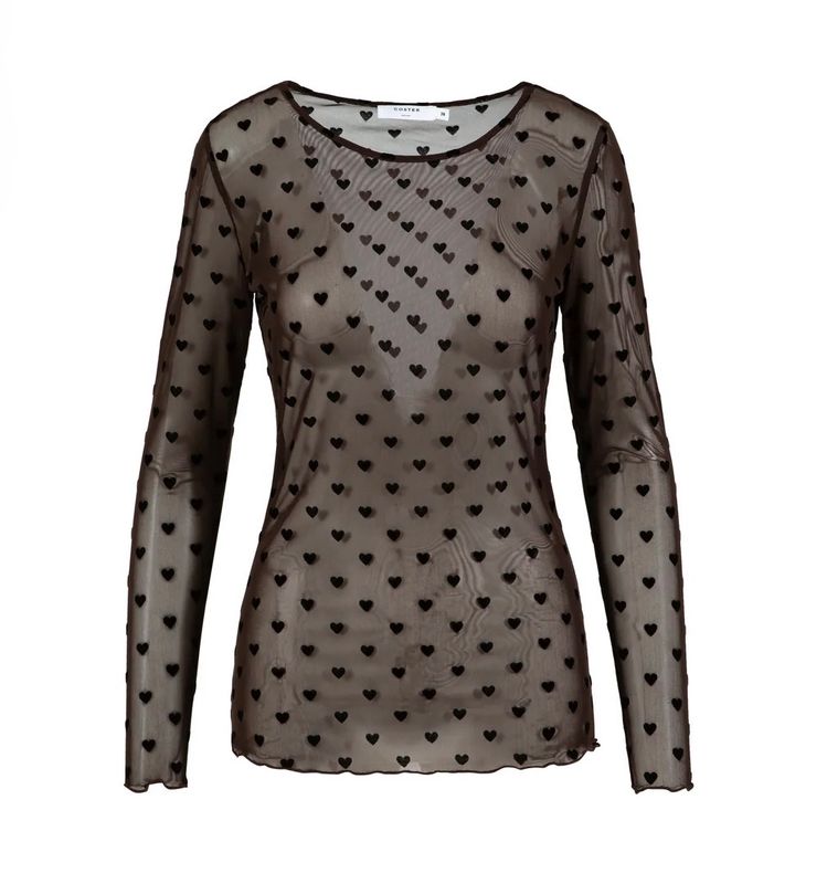 Coster Mesh Top Hearts Black