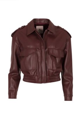 Freebird Lara Faux Leather Jacket Burgundy