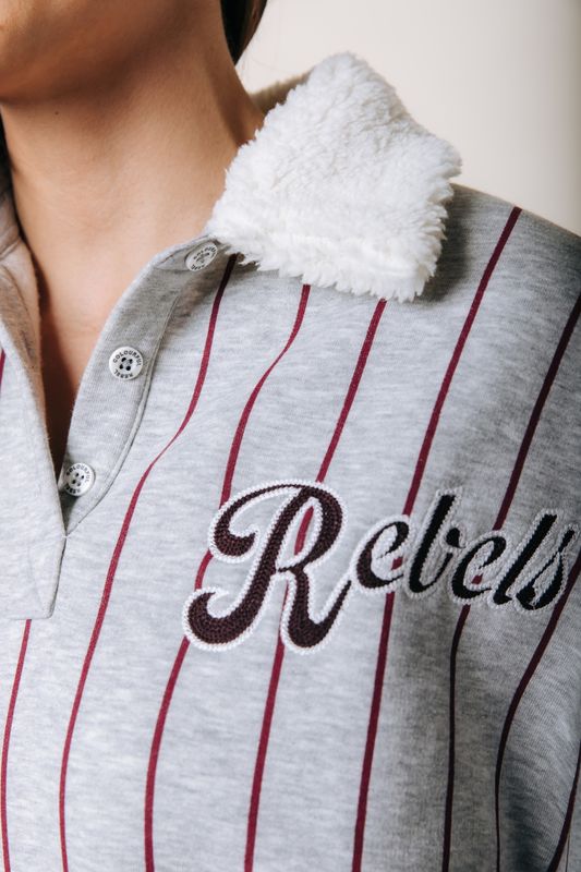 Colourful Rebel Baseball Sweater Grey