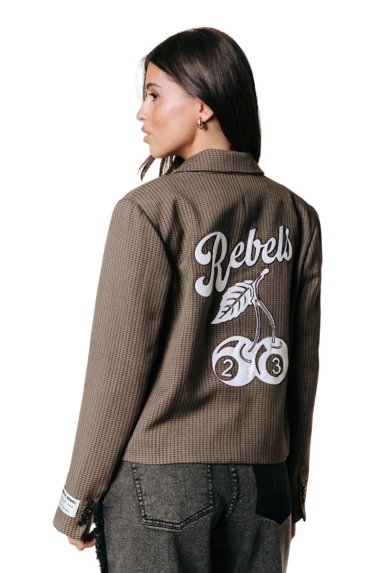 Colourful Rebel Dova Cropped Blazer Brown
