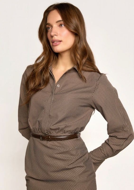 Freebird Dilan Dress Check Brown
