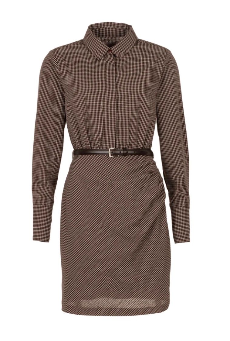 Freebird Dilan Dress Check Brown