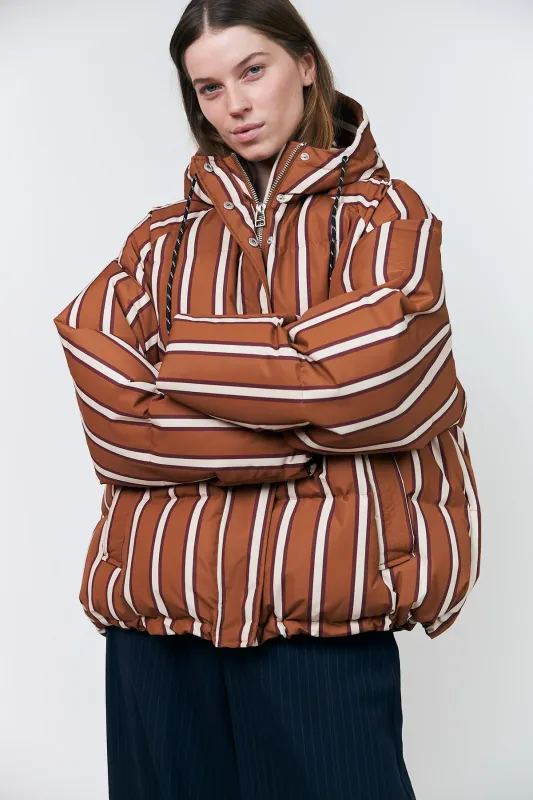 Lollys Laundry Shelby Stripe Jacket Brown