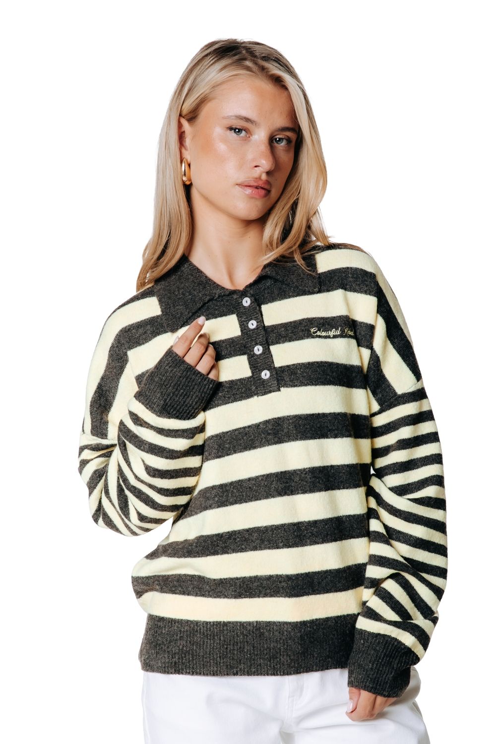 Colourful Rebel Linsey Sweater Stripe Brown