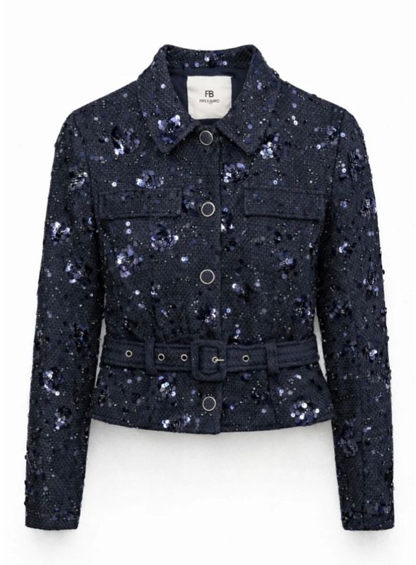 Freebird Lorena Sequin Jacket Blue