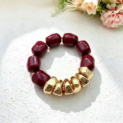 Rock Bracelet Gold Bordeaux