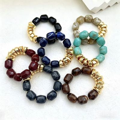 Rock Bracelet Gold Turquoise