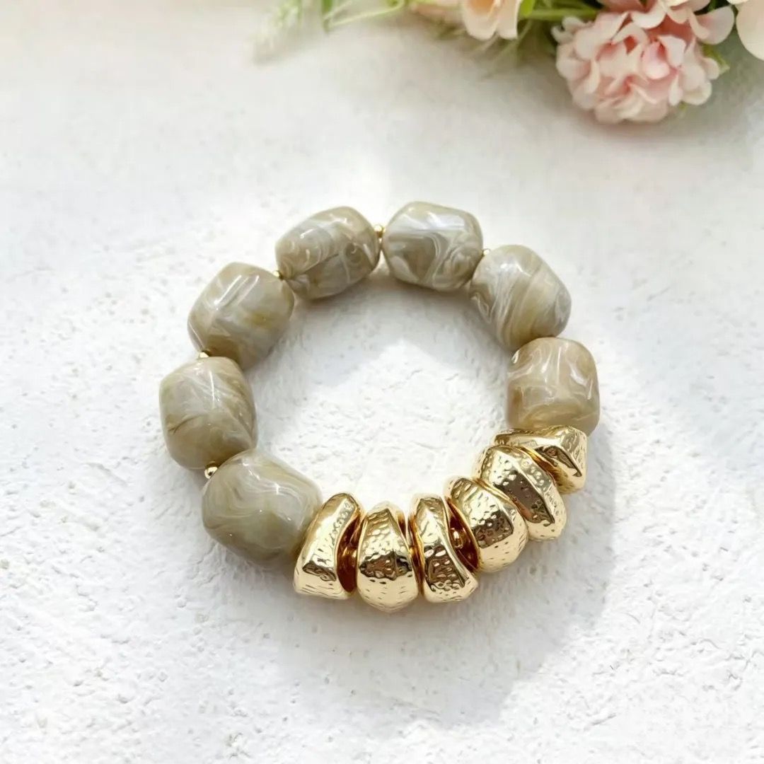 Rock Bracelet Gold Beige
