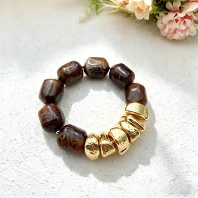 Rock Bracelet Gold Brown