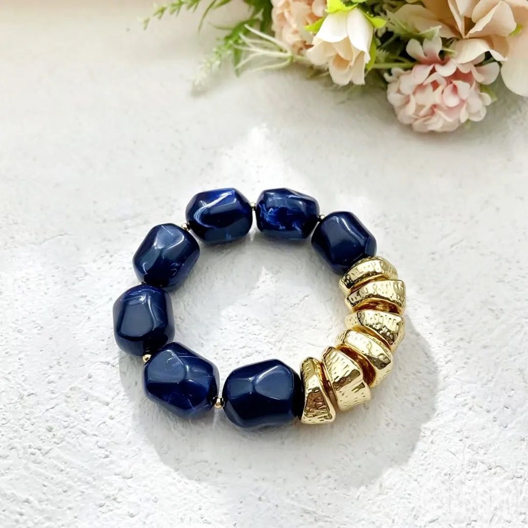 Rock Bracelet Gold Blue