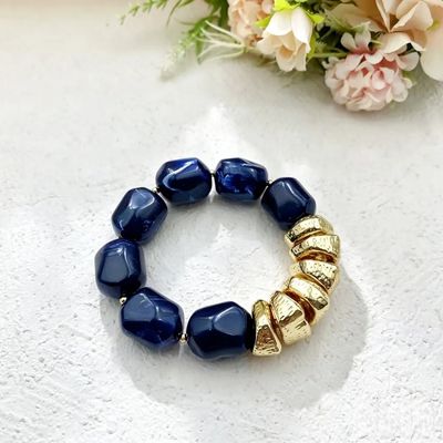 Rock Bracelet Gold Blue