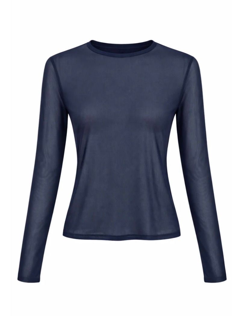 Freebird Tally Mesh Top Blue