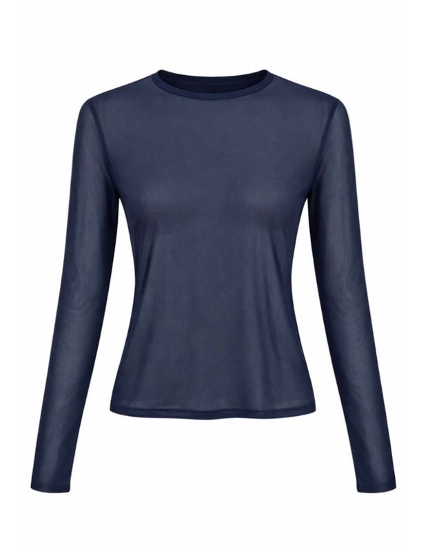 Freebird Tally Mesh Top Blue