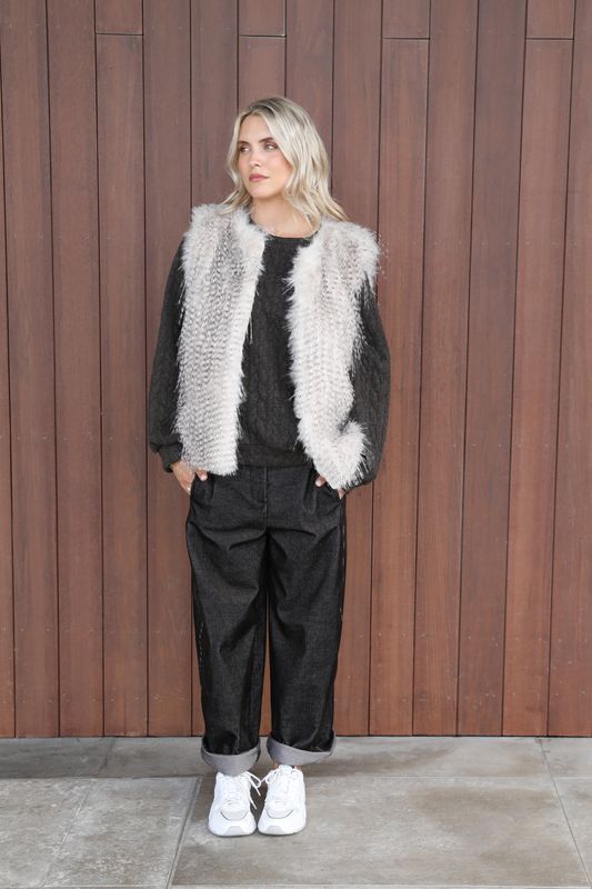 Bellita Jonas Faux Fur Jacket Beige