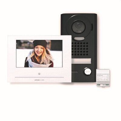 Aiphone JOS1VWB zwarte videokit, 7" wifi-monitor & zwarte opbouwdeurpost