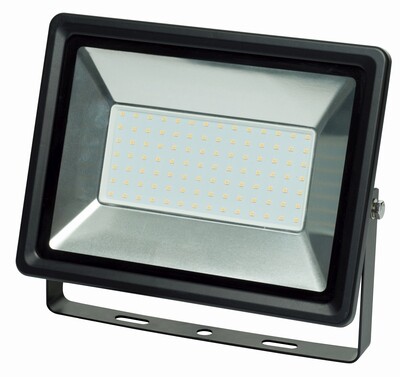 SCHWABE 46326 Optiline 100W LED-wandspot, 9000 lumen, 4000K, 1m rubberslangkabel, zwart, IP65