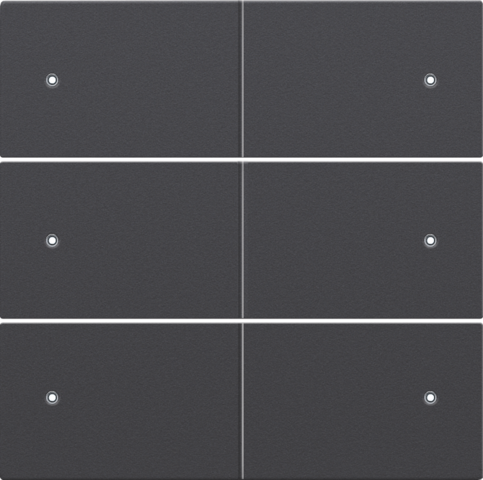 Niko 122-60150 Afwerkingsset voor 6-voudige potentiaalvrije drukknop, 24 V, met leds, anthracite