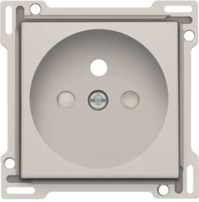 Niko 102-66601 Afwerkingsset voor stopcontact met penaarde en beschermingsafsluiters, inbouwdiepte 28,5 mm, light grey