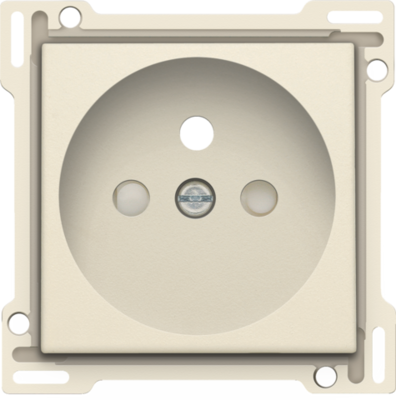 Niko 100-66601 Afwerkingsset voor stopcontact met penaarde en beschermingsafsluiters, inbouwdiepte 28,5 mm, cream