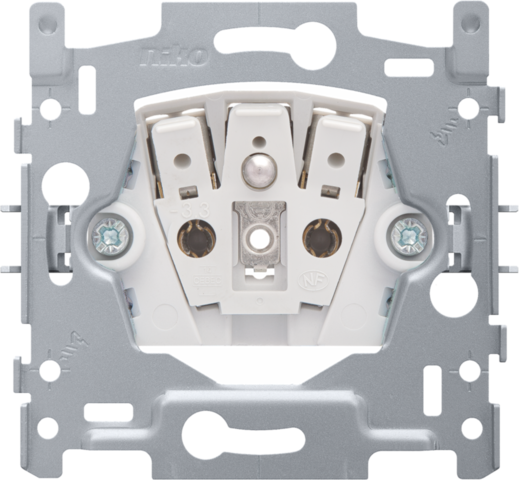 Niko 170-32105 Sokkel voor stopcontact met penaarde en beschermingsafsluiters, inbouwdiepte 21 mm, 16 A/250 Vac, insteekklemmen