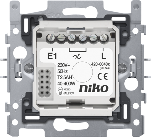 Niko 420-00400 Sokkel 2-draads 40-400 W, 230 V voor digitale timer of bewegingsmelder 180°, 8 m, schroefbevestiging