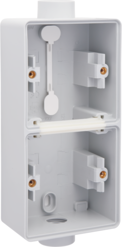 Niko 700-84211 Spuitwaterdichte dubbele verticale opbouwdoos met twee enkelvoudige M20-ingangen voor twee functies, grey