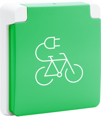 Niko 701-36675 Spuitwaterdicht fietsoplaadpunt 16 A/250 Vac met penaarde, beschermingsafsluiters en met insteekklemmen, white